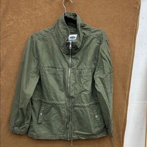 Old Navy Olive Utility Zip Jacket